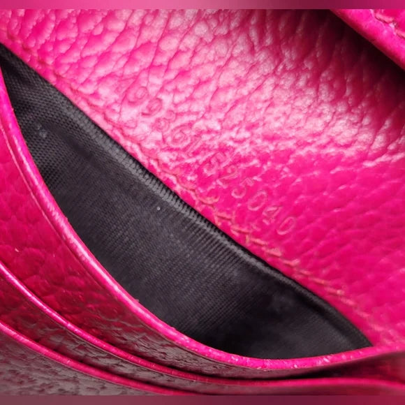 Gucci GG Marmont Hot Pink Butterfly Leather Bi-Fold Wallet