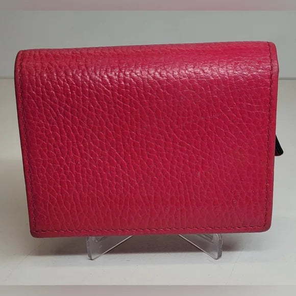 Gucci GG Marmont Hot Pink Butterfly Leather Bi-Fold Wallet