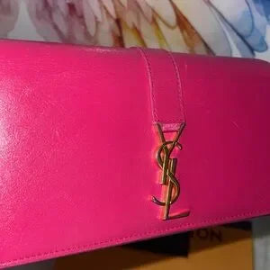 YSL pink long large wallet