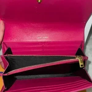 YSL pink long large wallet