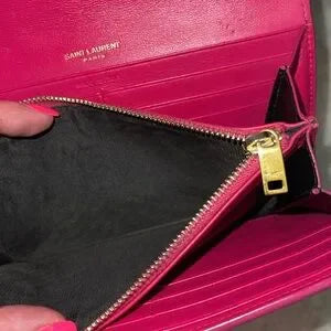YSL pink long large wallet