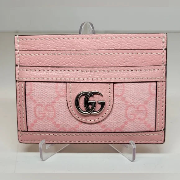 Gucci Pink Ophidia GG Supreme Card Holder