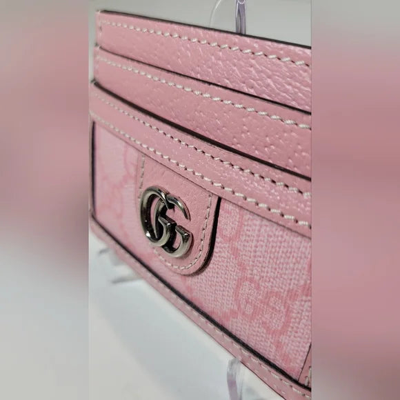 Gucci Pink Ophidia GG Supreme Card Holder
