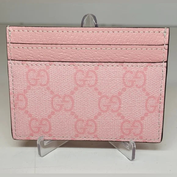 Gucci Pink Ophidia GG Supreme Card Holder