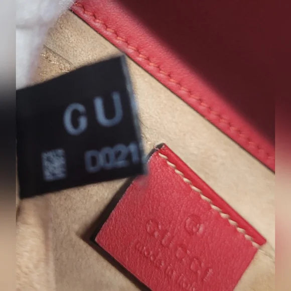 Gucci GG Pearly Padlock Studded Red Leather Shoulder Bag