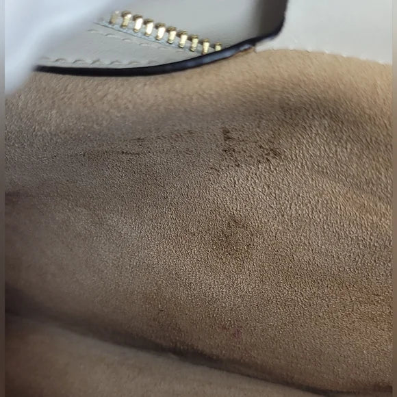 Gucci Sylvie 2 Way White Calfskin Leather Handbag