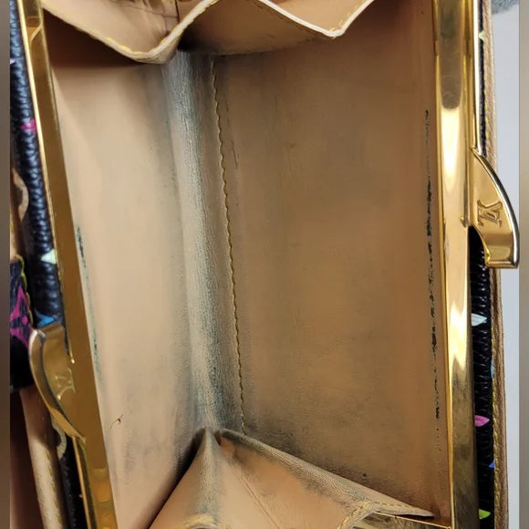 Louis Vuitton Murakami Multicolor Monogram Leather Kisslock Wallet