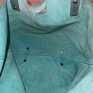 Tiffany & Co. Metallic Silver x Green Reversible Tote with Pouch