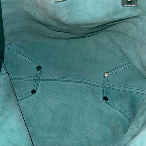 Tiffany & Co. Metallic Silver x Green Reversible Tote with Pouch