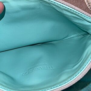 Tiffany & Co. Metallic Silver x Green Reversible Tote with Pouch