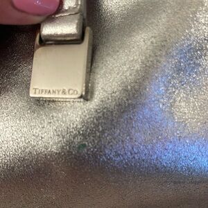 Tiffany & Co. Metallic Silver x Green Reversible Tote with Pouch