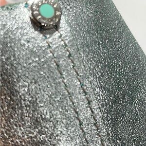 Tiffany & Co. Metallic Silver x Green Reversible Tote with Pouch