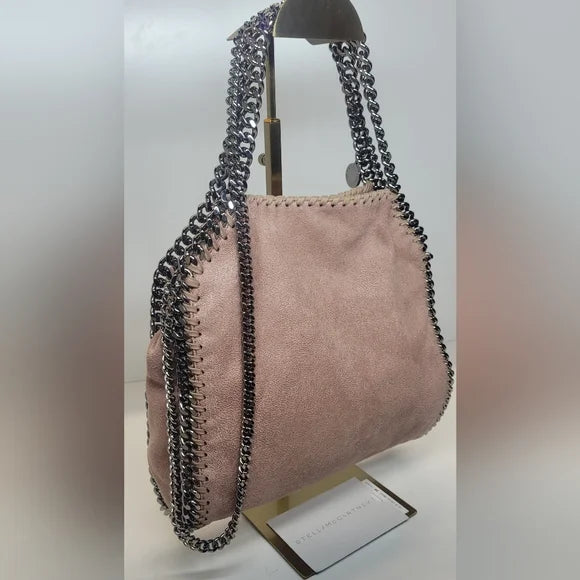 Stella McCartney Chain-Embellished Pink / Beige Medium Falabella crossbody bag π©·