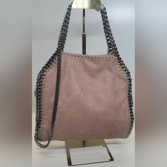 Stella McCartney Chain-Embellished Pink / Beige Medium Falabella crossbody bag π©·
