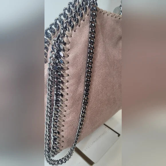 Stella McCartney Chain-Embellished Pink / Beige Medium Falabella crossbody bag π©·