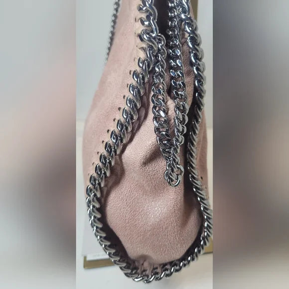 Stella McCartney Chain-Embellished Pink / Beige Medium Falabella crossbody bag π©·