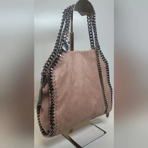 Stella McCartney Chain-Embellished Pink / Beige Medium Falabella crossbody bag π©·