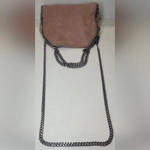 Stella McCartney Chain-Embellished Pink / Beige Medium Falabella crossbody bag π©·