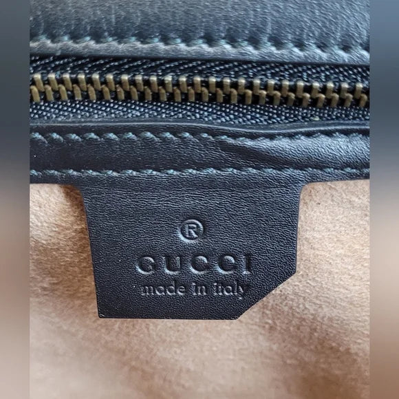 Gucci GG Supreme Osiride Black & Gold Top Handle Bag