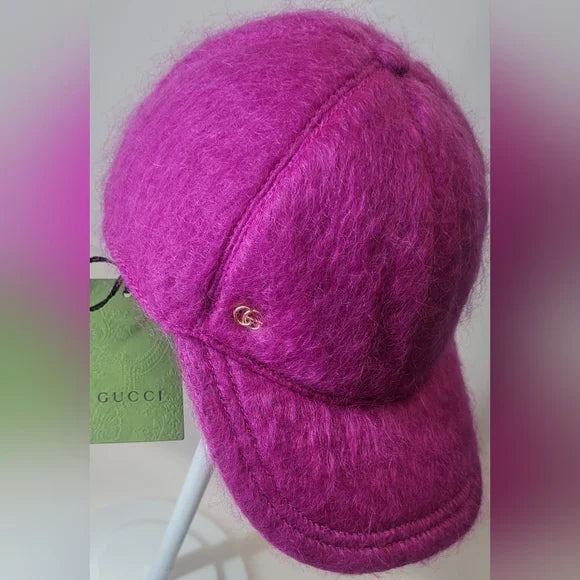 Gucci Pink Fuzzy Baseball Hat NWT