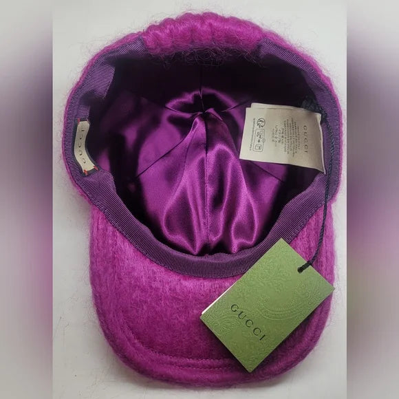 Gucci Pink Fuzzy Baseball Hat NWT