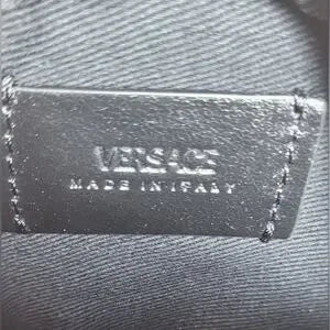 Versace La Greca Pink Coated Canvas Round Cosmetic Pouch