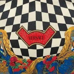 Rare Vtg Gianni Versace Black & White Checker PVC Large shoulder bag