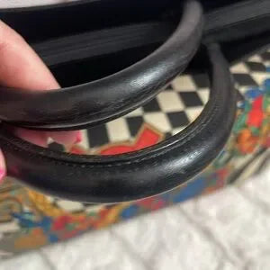 Rare Vtg Gianni Versace Black & White Checker PVC Large shoulder bag