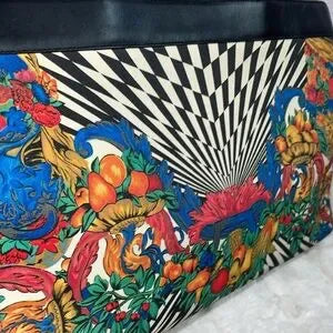 Rare Vtg Gianni Versace Black & White Checker PVC Large shoulder bag