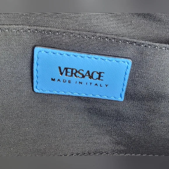Sold!!! Versace La Medusa Blue Quilted Camera Bag