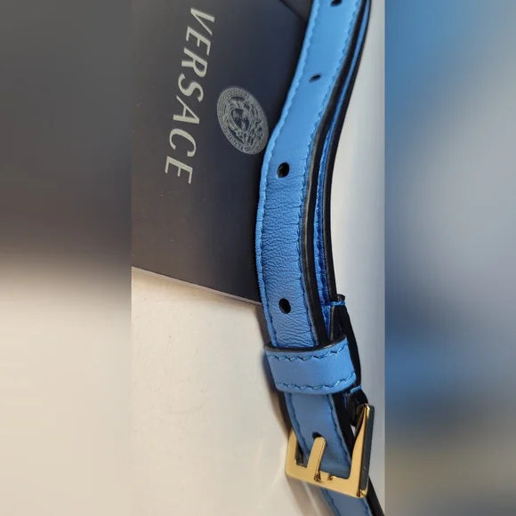 Sold!!! Versace La Medusa Blue Quilted Camera Bag