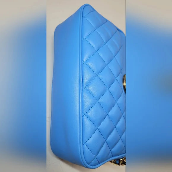 Sold!!! Versace La Medusa Blue Quilted Camera Bag