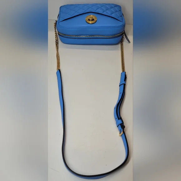 Sold!!! Versace La Medusa Blue Quilted Camera Bag