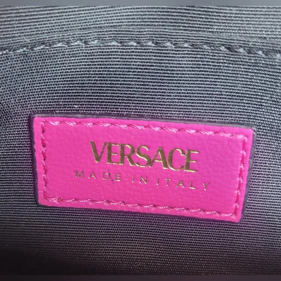 Versace La Medusa Pink Quilted Crossbody Camera Bag