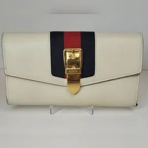Gucci Sylvie White Leather Wallet