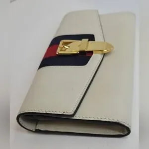 Gucci Sylvie White Leather Wallet
