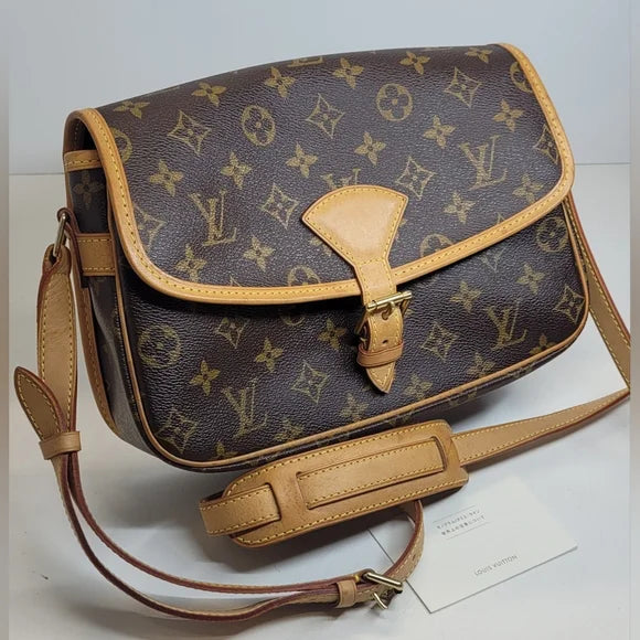 Louis Vuitton LV Sologne Brown Monogram Leather Crossbody Bag