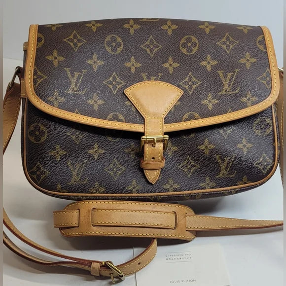 Louis Vuitton LV Sologne Brown Monogram Leather Crossbody Bag