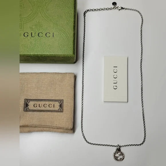 Gucci Interlocking G Sterling Silver Necklace
