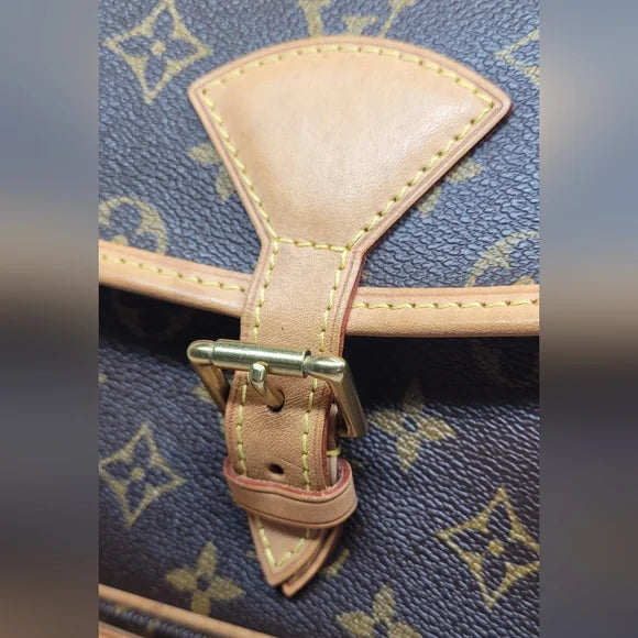 Louis Vuitton LV Sologne Brown Monogram Leather Crossbody Bag