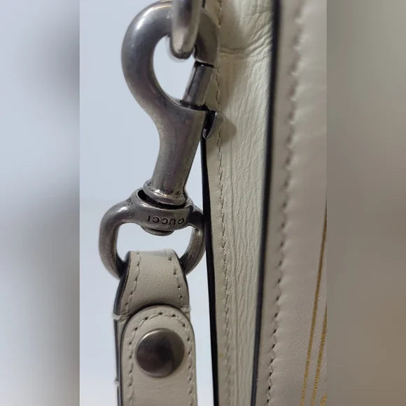 Gucci Guccy X Sega White Calf Leather Large Clutch Limited Edition.