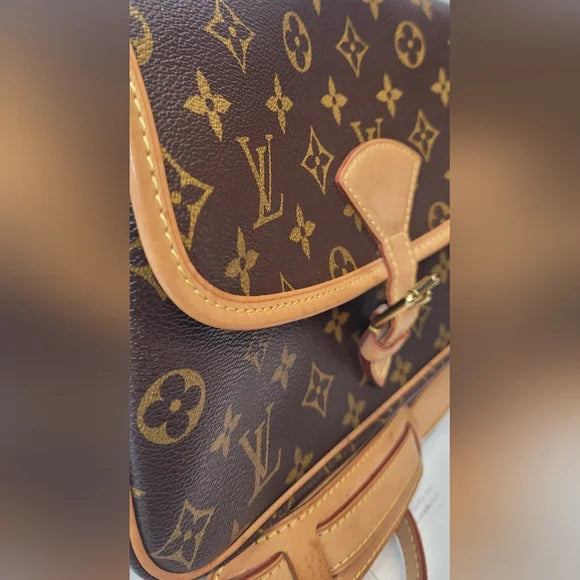 Louis Vuitton LV Sologne Brown Monogram Leather Crossbody Bag