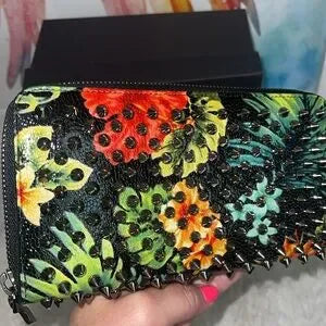 Christian Louboutin paradise spiked long zippy wallet