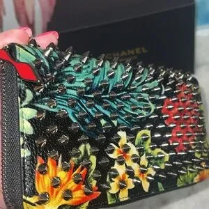Christian Louboutin paradise spiked long zippy wallet