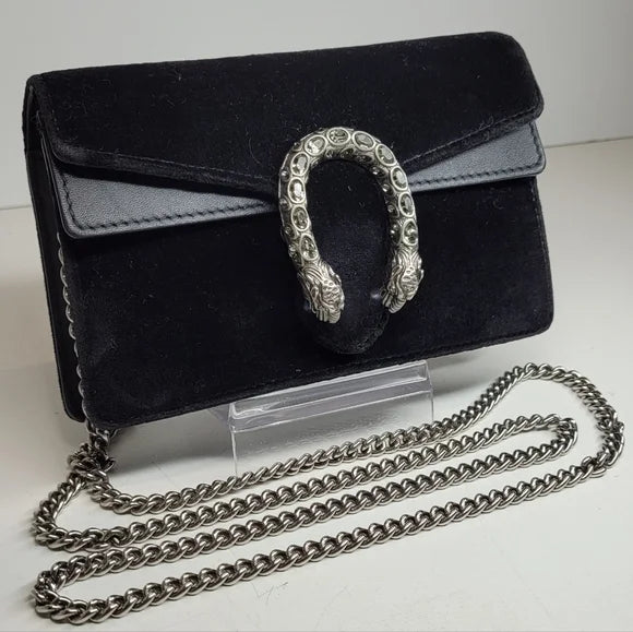 Gucci Dionysus Mini Black Velvet Shoulder Bag
