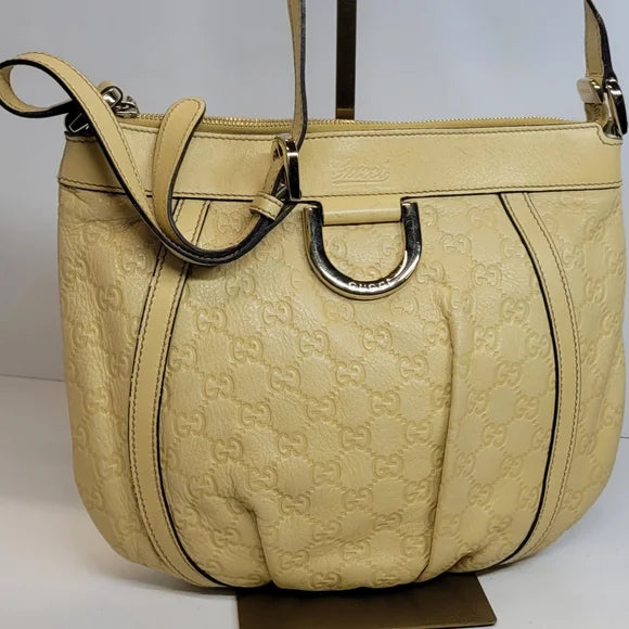Gucci Guccissima D Ring Leather Messenger Bag