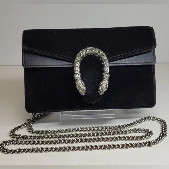 Gucci Dionysus Mini Black Velvet Shoulder Bag