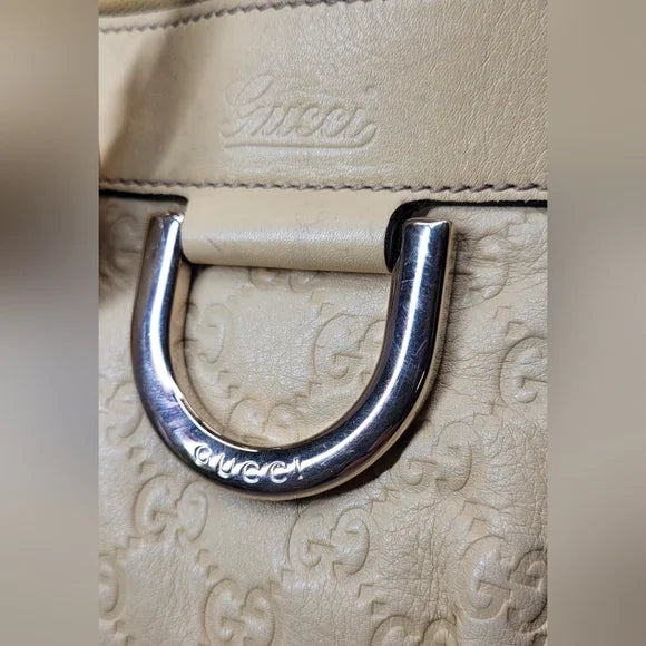 Gucci Guccissima D Ring Leather Messenger Bag