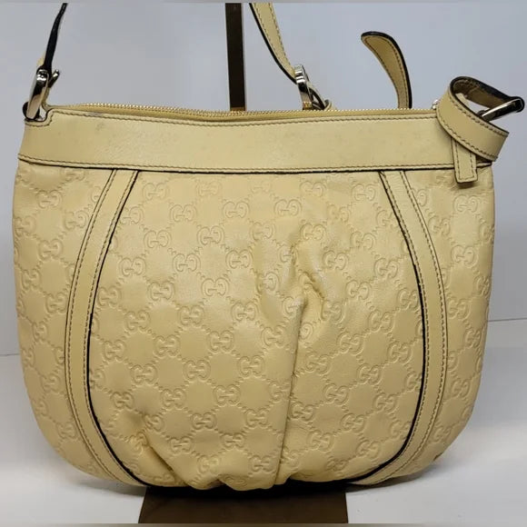 Gucci Guccissima D Ring Leather Messenger Bag