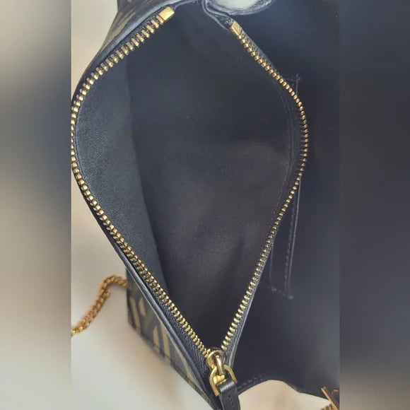 Versace La Greca Monogram Coated Canvas Crossbody Bag